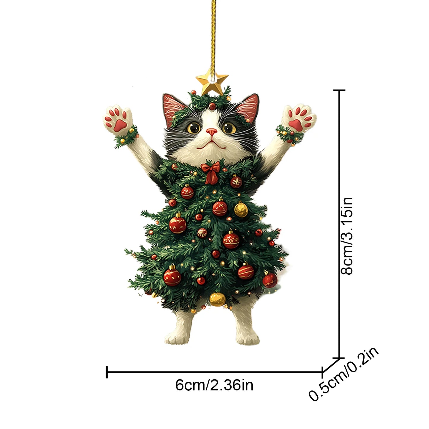 Christmas Raccoon Owl Acrylic Pendant 2D Animal Christmas Tree Pendant Ornament 2025 Xmas Navidad 2026 New Year Party Supplies