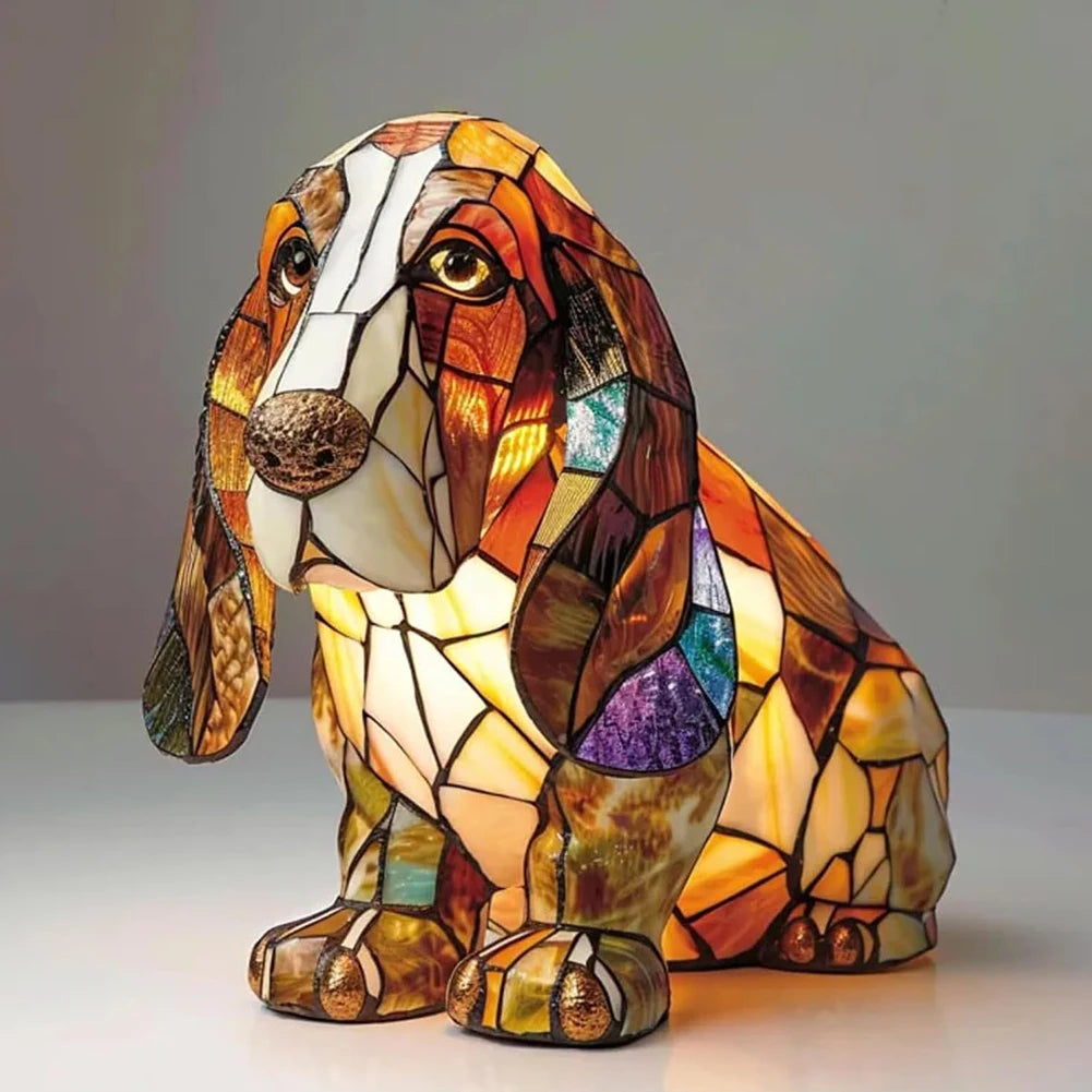 Dog Glass Lamp