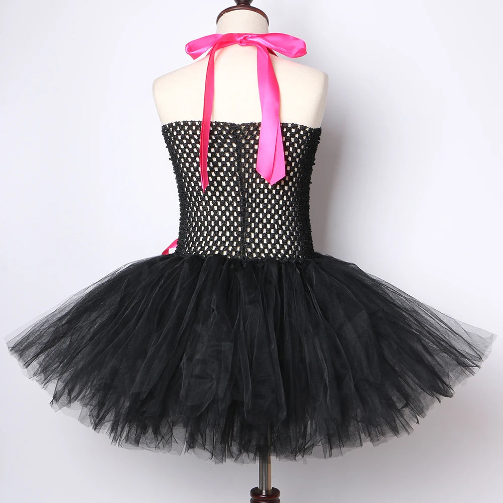 Hot Pink Black Cat Costume for Halloween