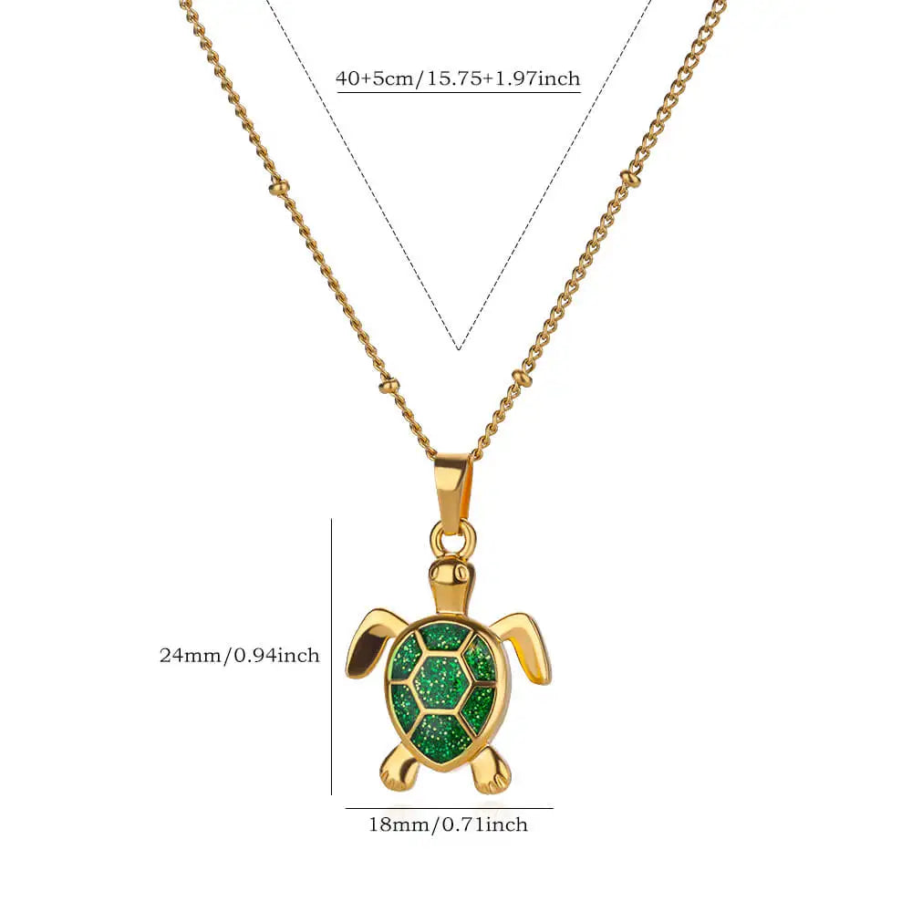 Cute Sea Turtles Necklace For Women Men Gold Color Stainless Steel Necklace Fashion Luxury Jewelry Anniversary Party Gifts
