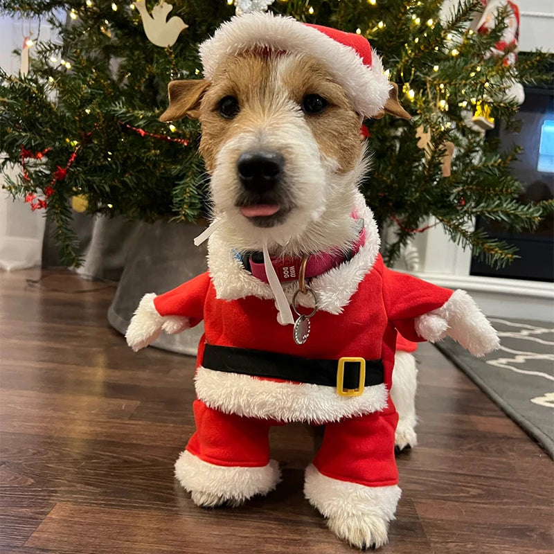 Christmas Dog Costume Funny Santa Claus Clothes For Small Medium Dogs Cats Cute Puppy Dress Up Apparel Chihuahua Pug Party Gifts