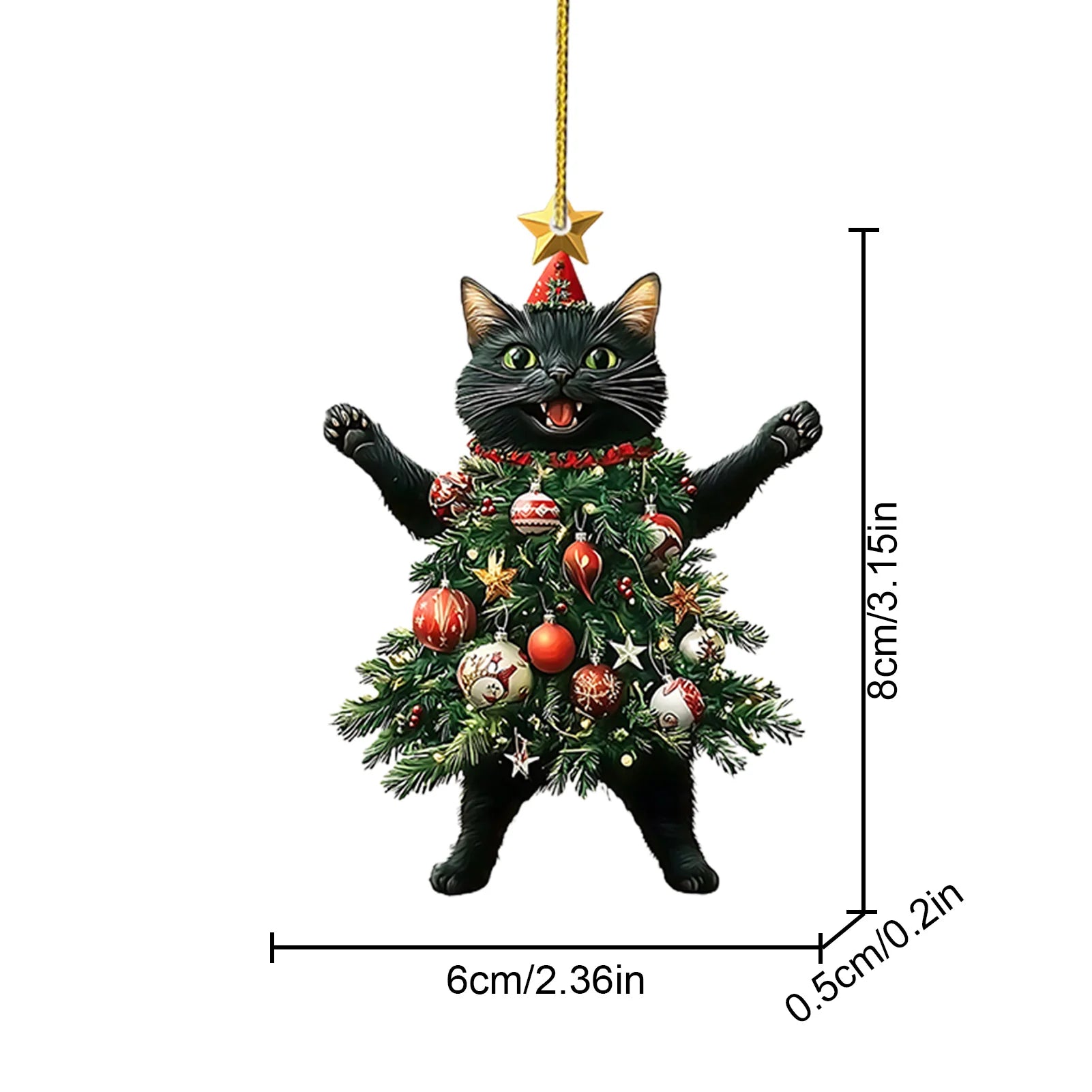 Christmas Raccoon Owl Acrylic Pendant 2D Animal Christmas Tree Pendant Ornament 2025 Xmas Navidad 2026 New Year Party Supplies