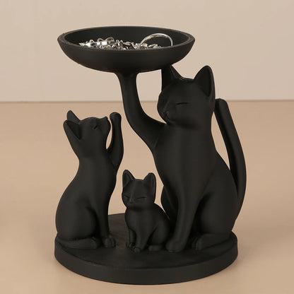 Black Cat Family Shaped Storage Tray