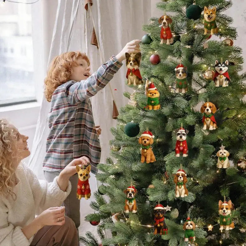 Christmas Advent Calendar 2025 for Dog Afficionados - 2D Acrylic Dog Tree Decorations, 24-Day Festive Countdown Treat