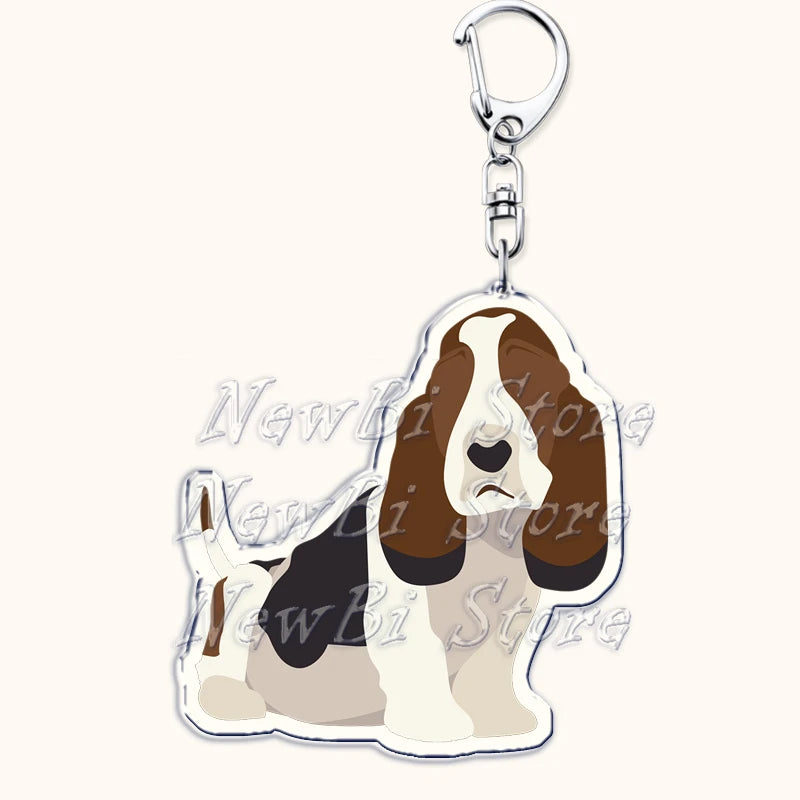 Funny Basset Hound Keychain