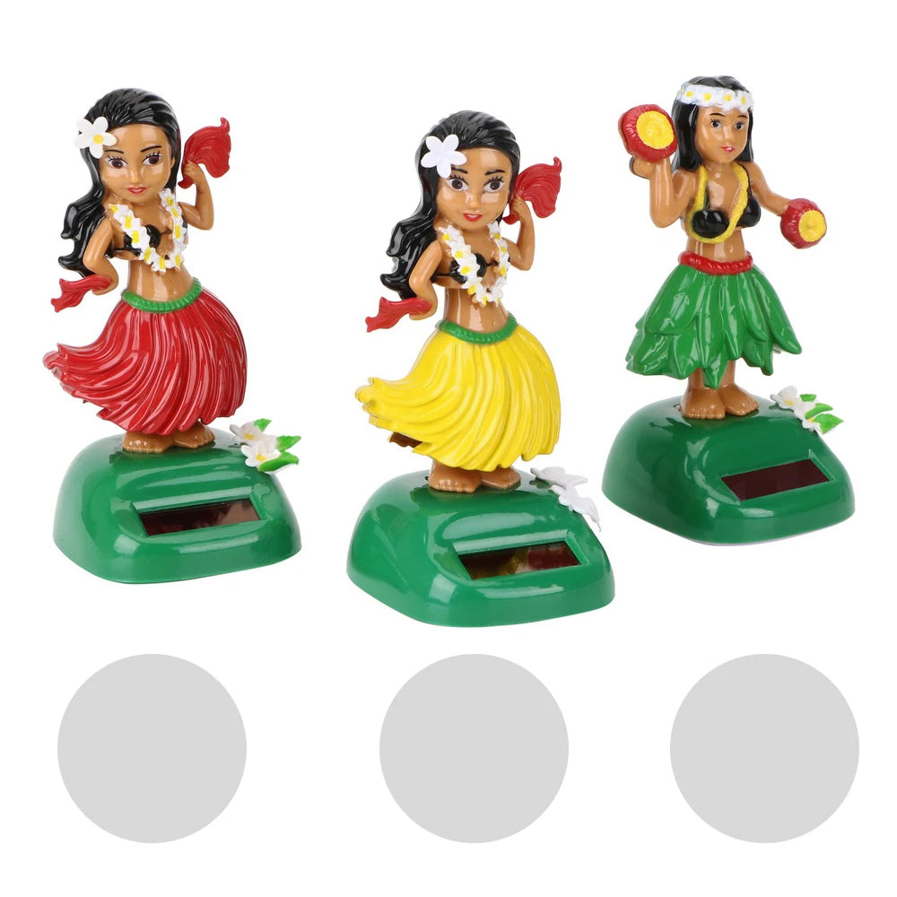 Car Decoration Hawaii Girl Interior Accessories Car Ornaments Auto Interior Shaking Head Toy Solar Hula Decompression