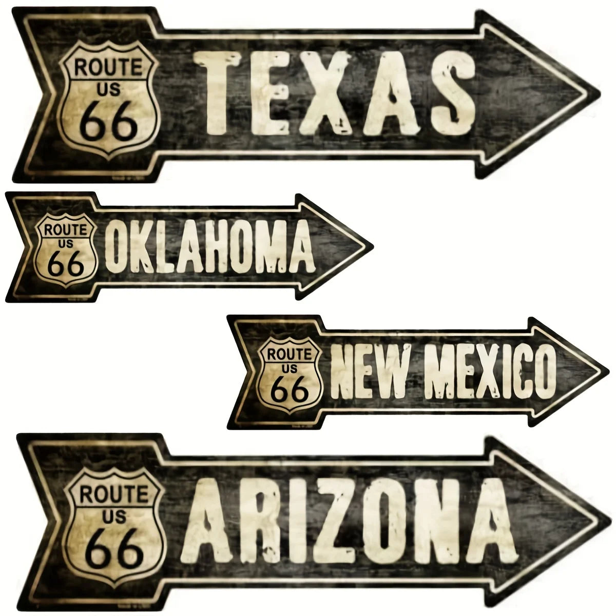 1pc Vintage Route 66 Metal Arrow Sign - Perfect for Door Decor and Gifts - Show Your Love for Texas, Oklahoma, and New Mexico