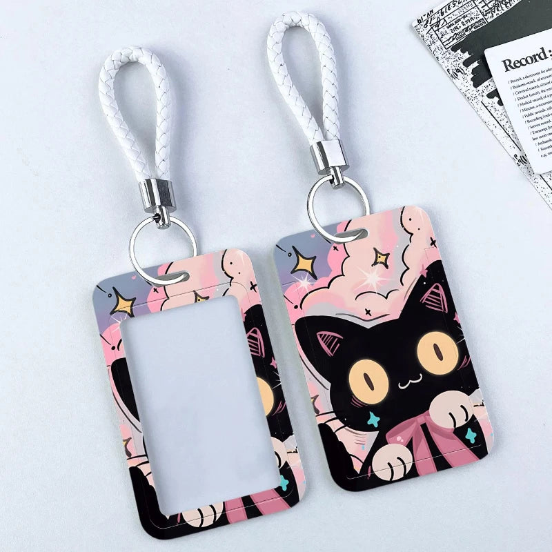 Cute Black Cat Bank Business Work Card Holder