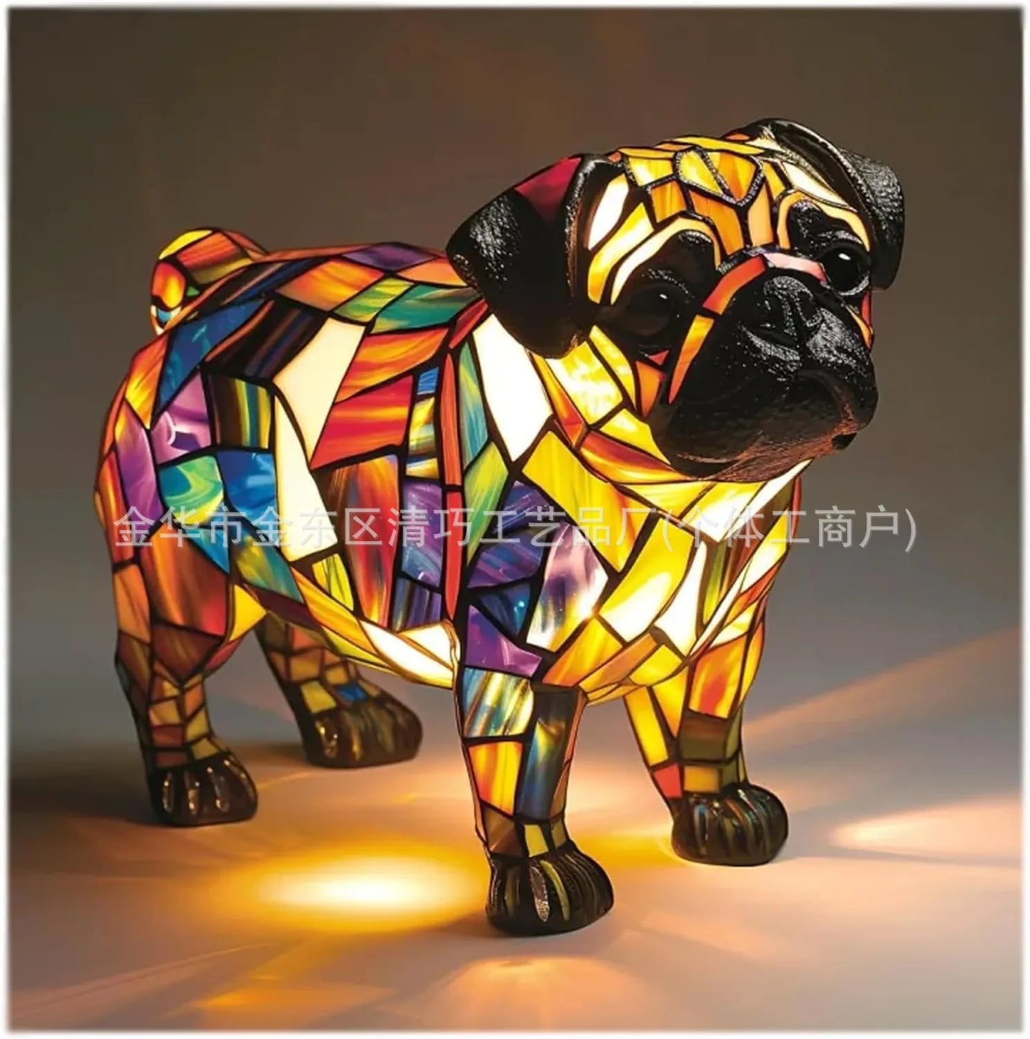 Dog Resin LED Night Light Art Animal Statue Creative Home Desktop Decoration Ornament