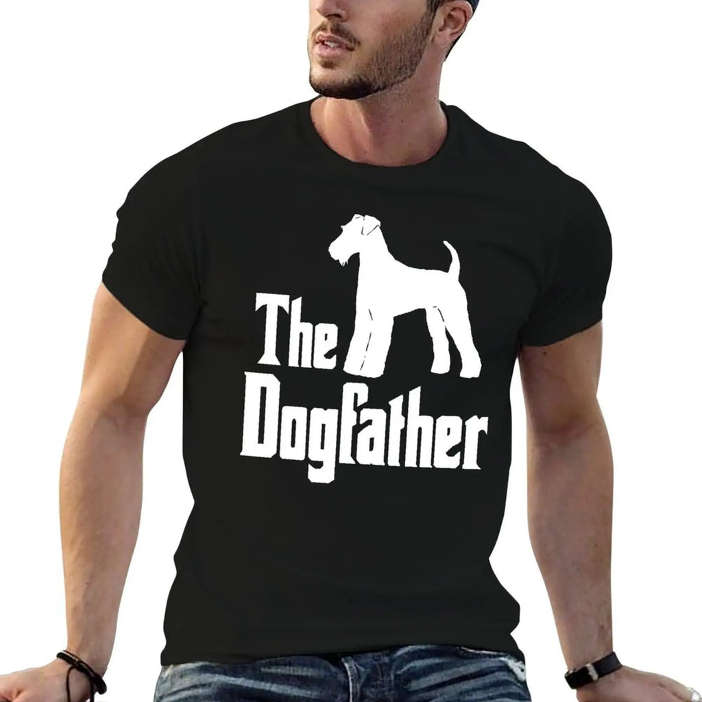 The Dogfather Airedale Terrier silhouette funny T-Shirt