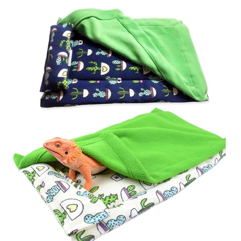 Sleeping Bag Bearded Dragon Accessories Bearded Dragon Bed with Pillow and Blanket Hideout Habitat