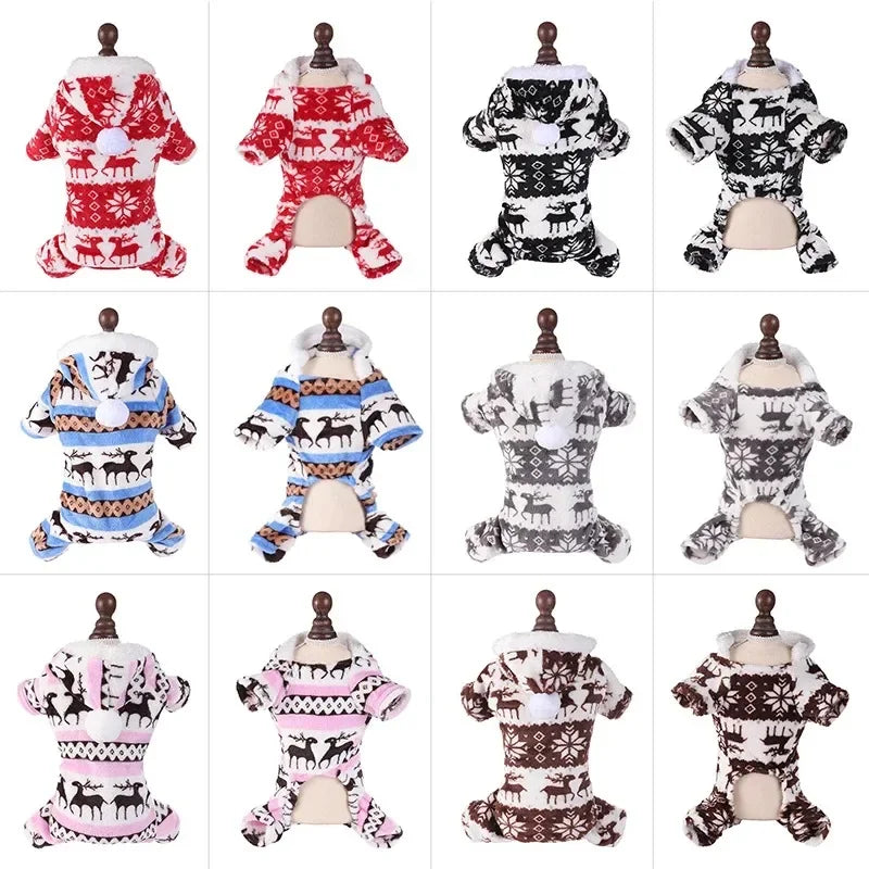 Dog Christmas holiday clothes super soft coral fleece pet clothes warm cotton coatsoft coral fleece clothes for autumn winter