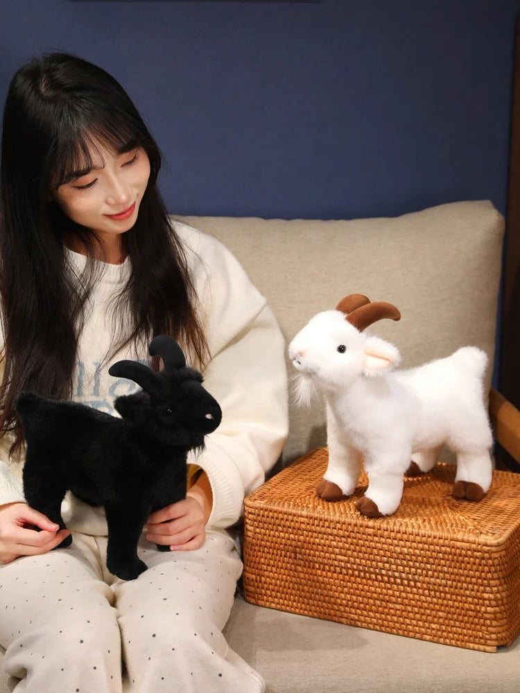 30cm Realistic Goat Plush Toy - Soft Stuffed Animal Goat, Cuddly Farm Animal Gift for Kids, Boys, Girls (Easter/Christmas Gifts)