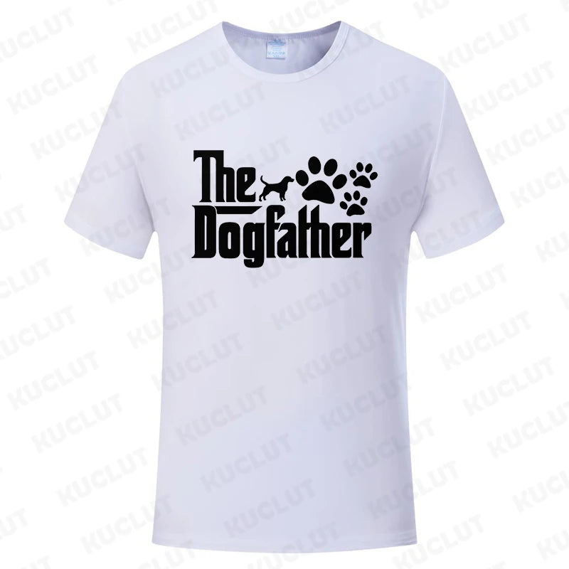 The Dog Father Funny Design T-shirts for Men Dad Dad Fathers Day Tshirts Short Sleeve Clothes Dog Pet Lover Shirts Papa Tops