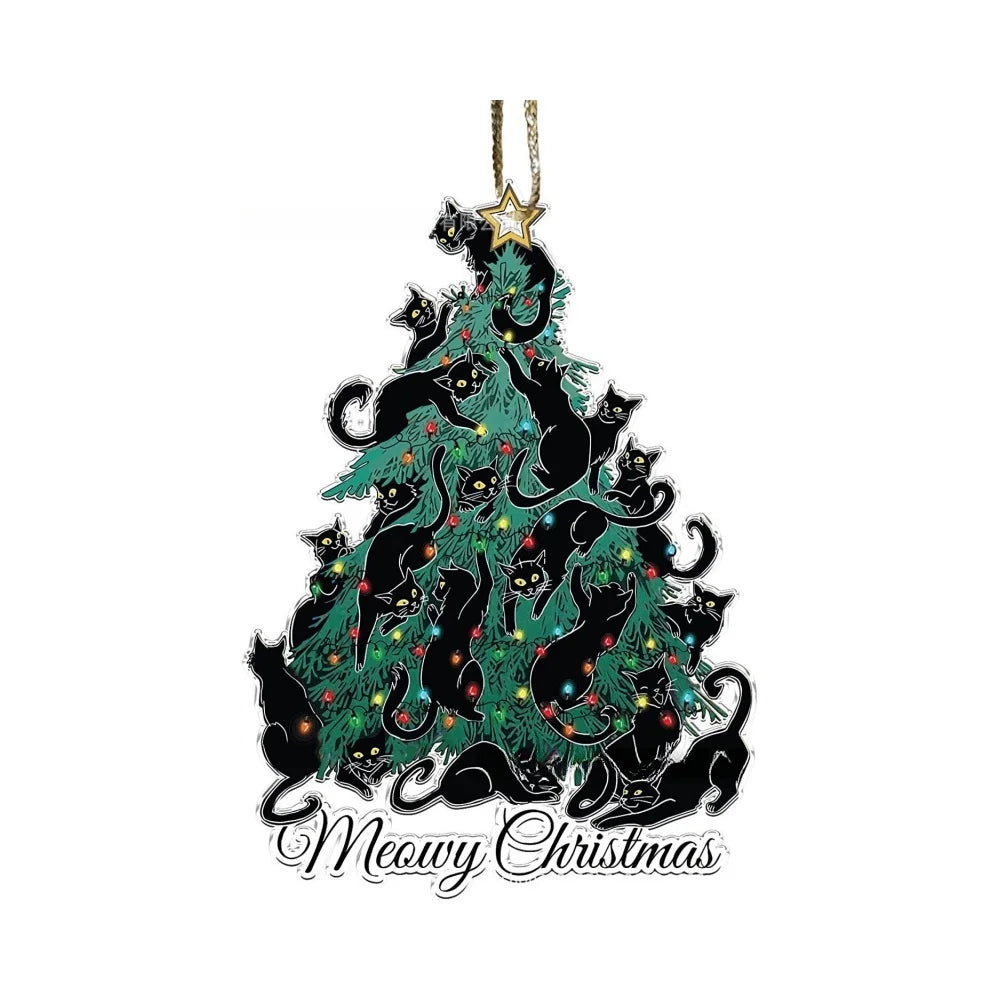 Black Cat Christmas Ornament