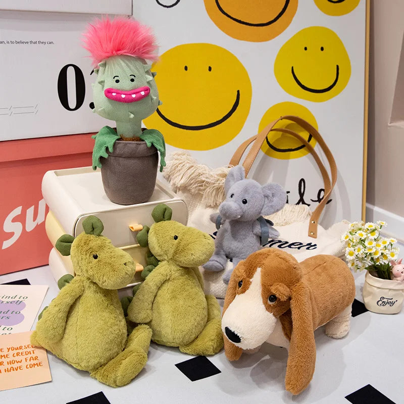 Basset Hound, Dinosaur, Chomper, Elephant, Stuffed Accompany Toys