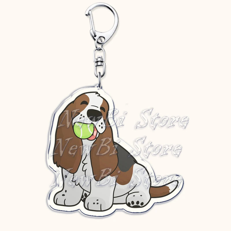 Funny Basset Hound Keychain