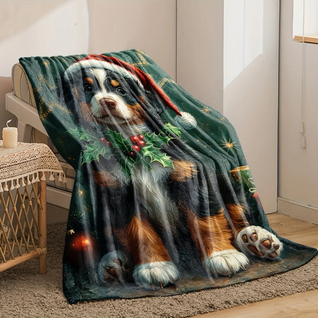 Christmas Woof: Bernese Mountain Dog in Festive Splendor Soft and comfortable New Year home decoration gift