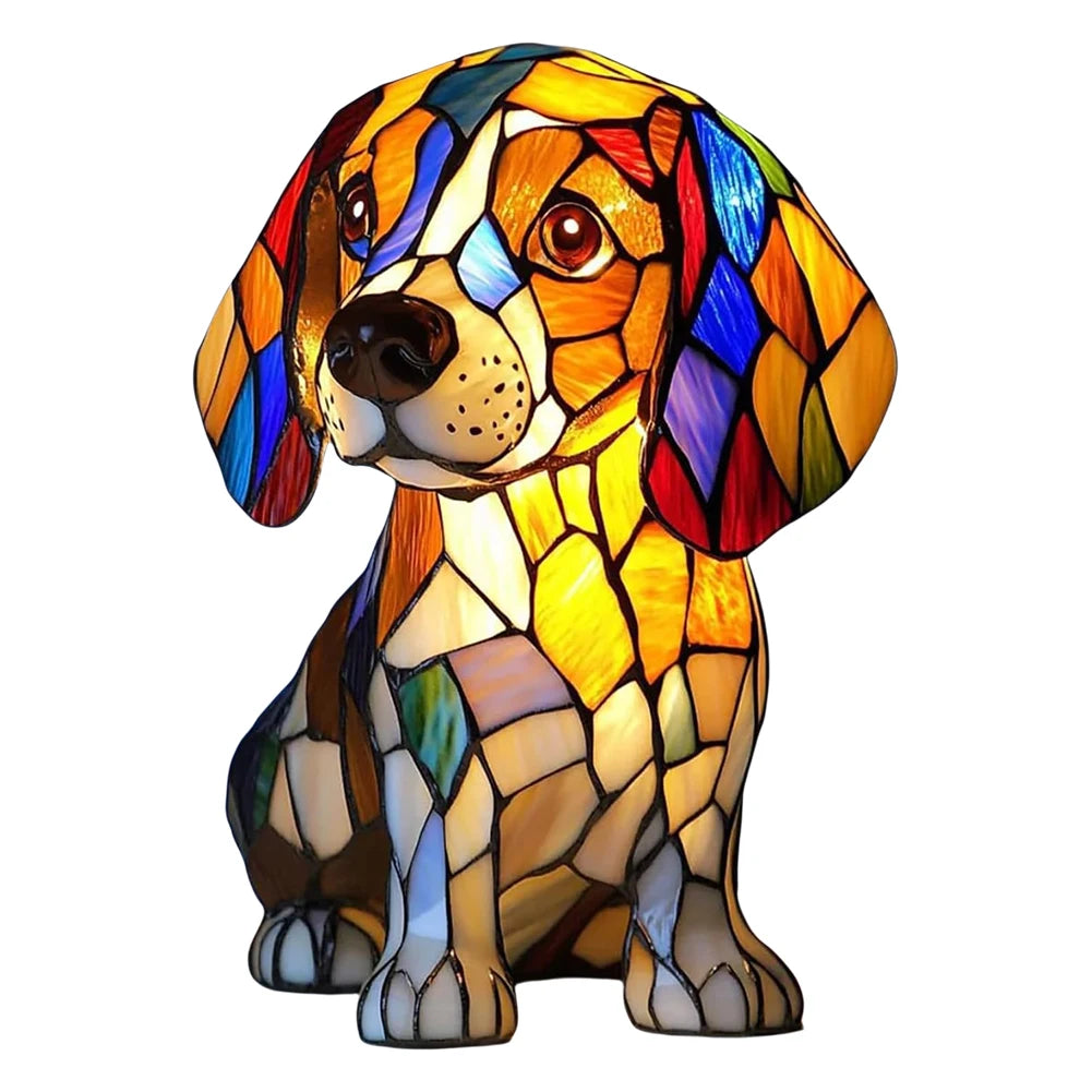 Dog Glass Lamp