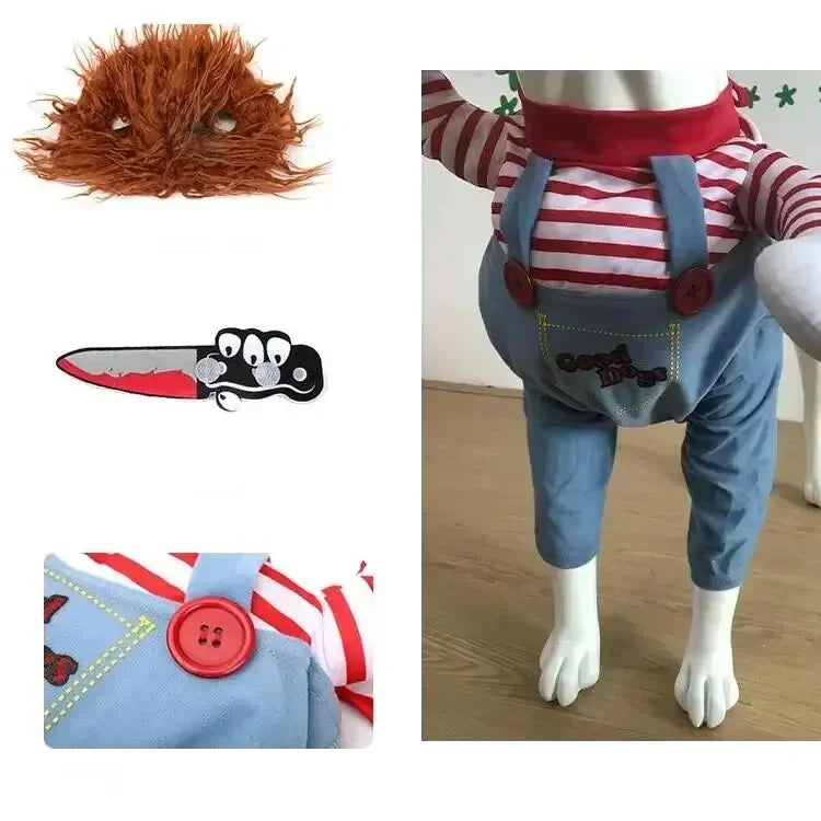 Halloween Funny Dog Clothes for Small Medium Dogs Cats Party Dressed Up Cosplay Costumes Bulldog French Chihuahua Pet Outfits