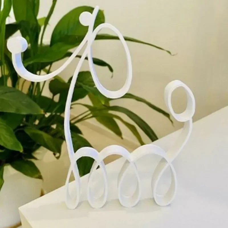 Dog Cat Minimalist Art Sculpture Decor Gift Metal Decor Modern Home Office Accessories Animal Shape Ornament Dropshipping
