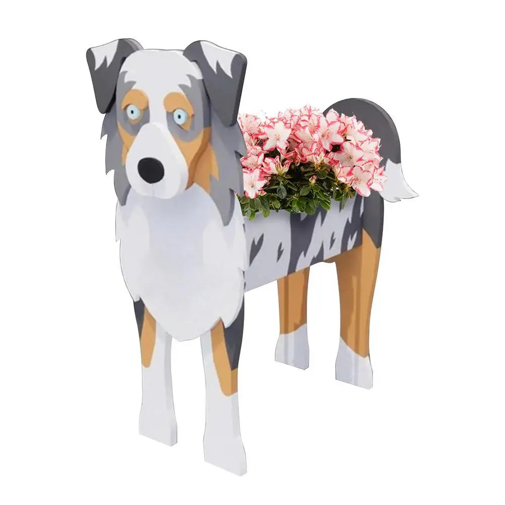 Australian Shepherd Flower Planter Box
