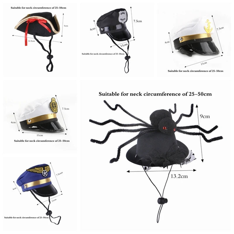 Halloween Pet Cat Dog Cap Funny Pet Product For Photography Cosplay Police Hat Holiday Costume Chihuahua Yorkshire Accessories