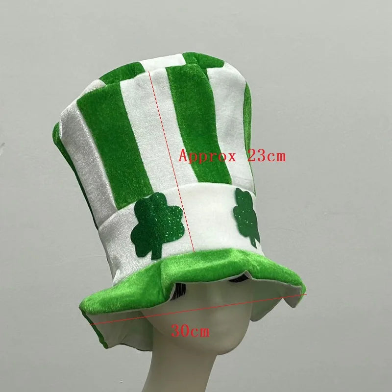 St. Patrick's Day Hat, Festival Party, Digital Print, Irish Green Clover