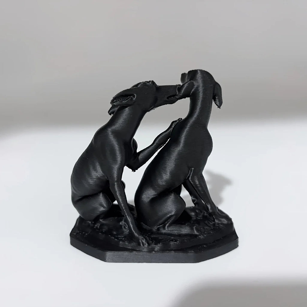 Roman Sculpture Featuring Two Intimate and Interactive Puppies, Statue of A Tauri Hound, and Adorable Ornament for Dog Lovers