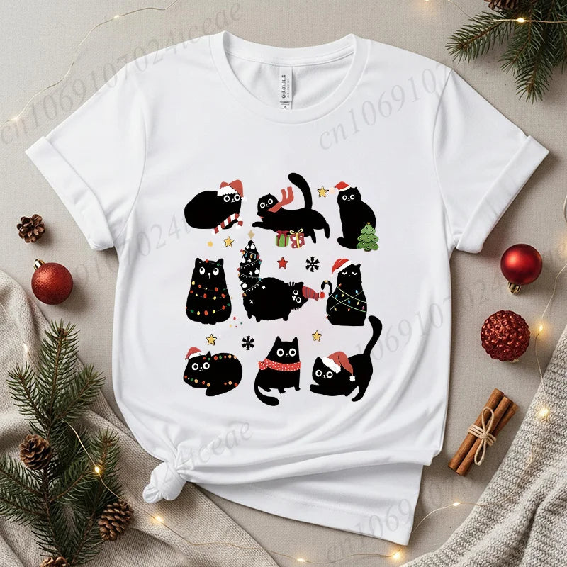 Cute Black Cat Christmas Shirt
