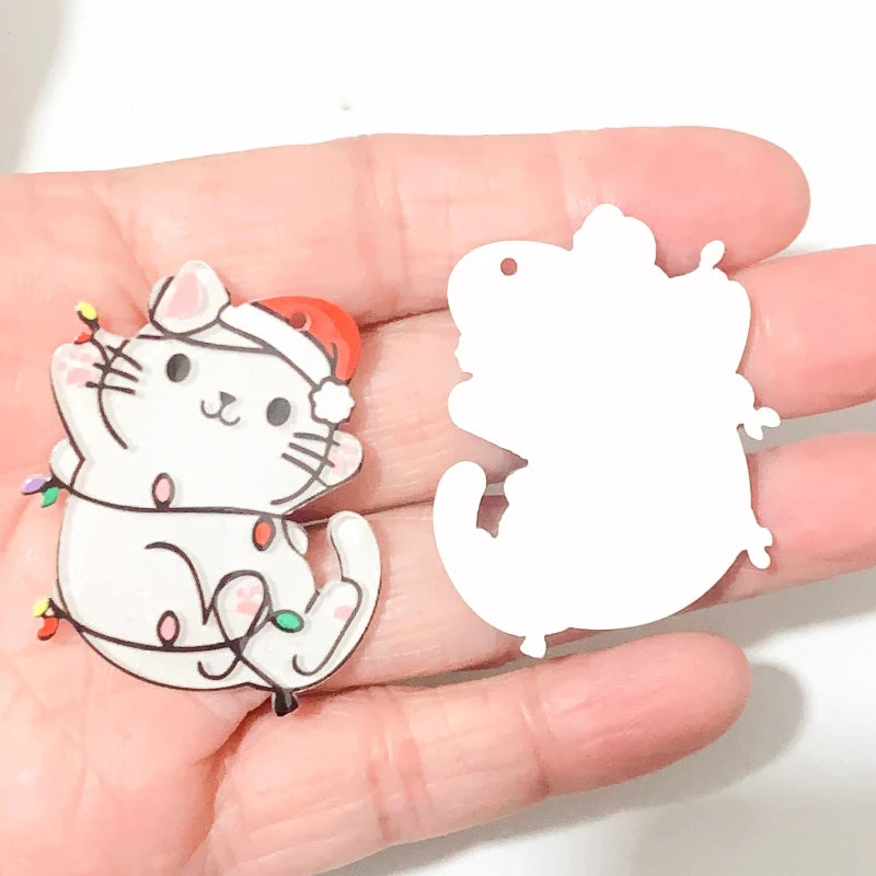 Yak Raccoon Christmas Tree Acrylic Charms Wholesale Bulk for Earring DIY Accessories 5PCS/LOT