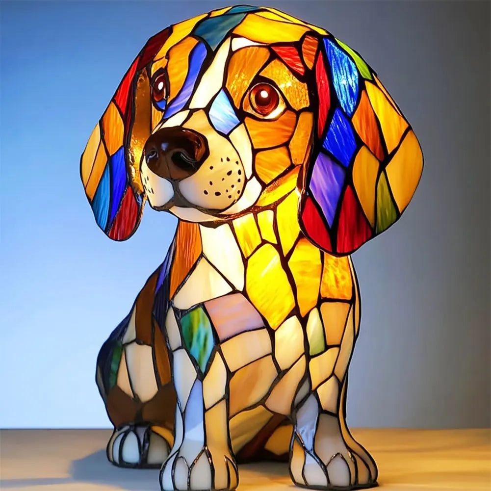 Dog Glass Lamp