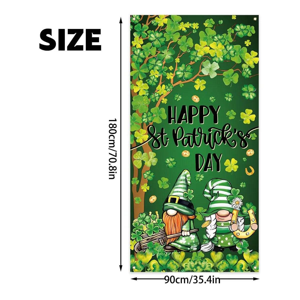 St Patricks Day Decorations Irish Shamrock Door Cover Saint Patricks Day Front Door Banner Welcome Sign St. Patrick's Day Decora