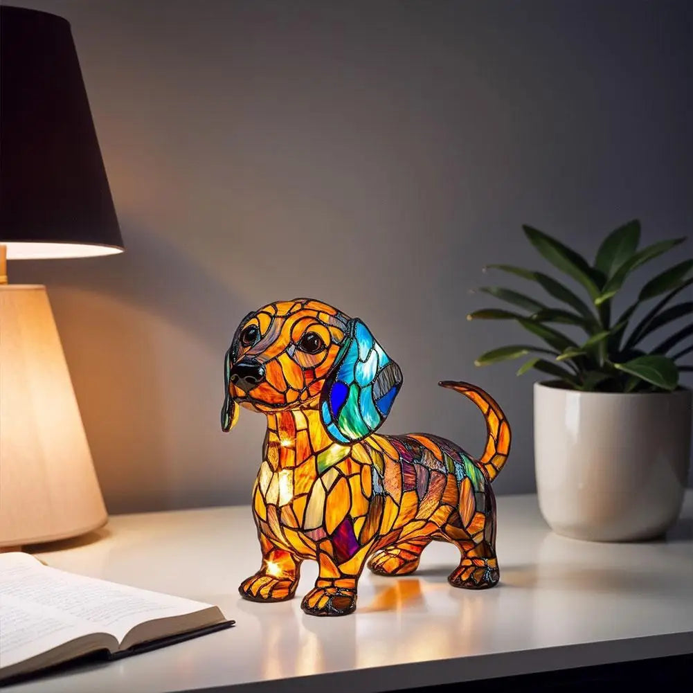 Dog & Cat Glass Lamp