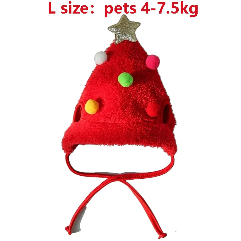 Funny Dog Christmas Hat Pets Santa Bibs New Year Party Cosplay Costume Puppy Cap Cute Cats Bandana Clothes Accessories Gift