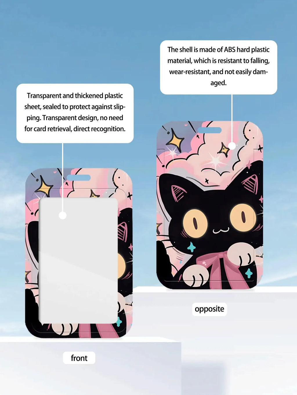 Cute Black Cat Bank Business Work Card Holder