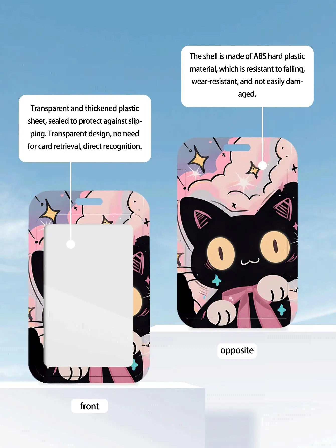 Cute Black Cat Bank Business Work Card Holder