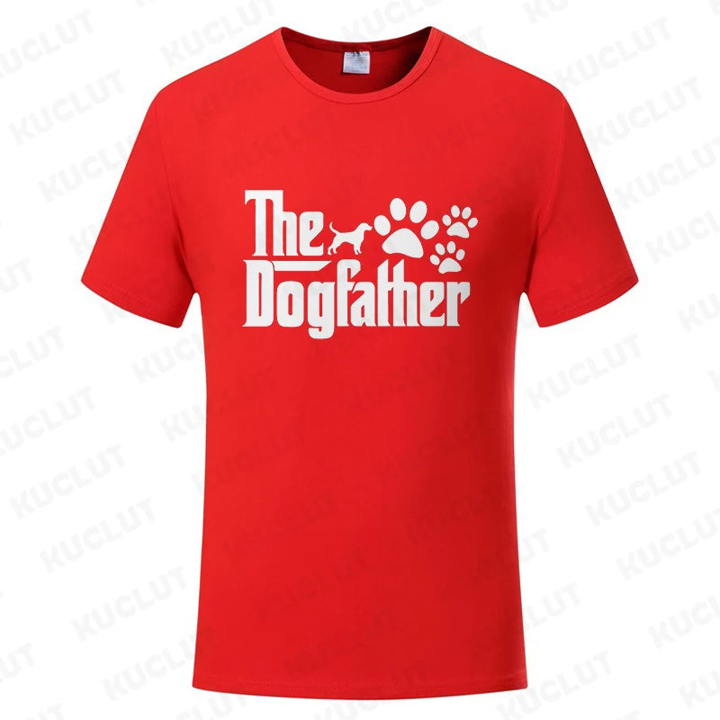 The Dog Father Funny Design T-shirts for Men Dad Dad Fathers Day Tshirts Short Sleeve Clothes Dog Pet Lover Shirts Papa Tops