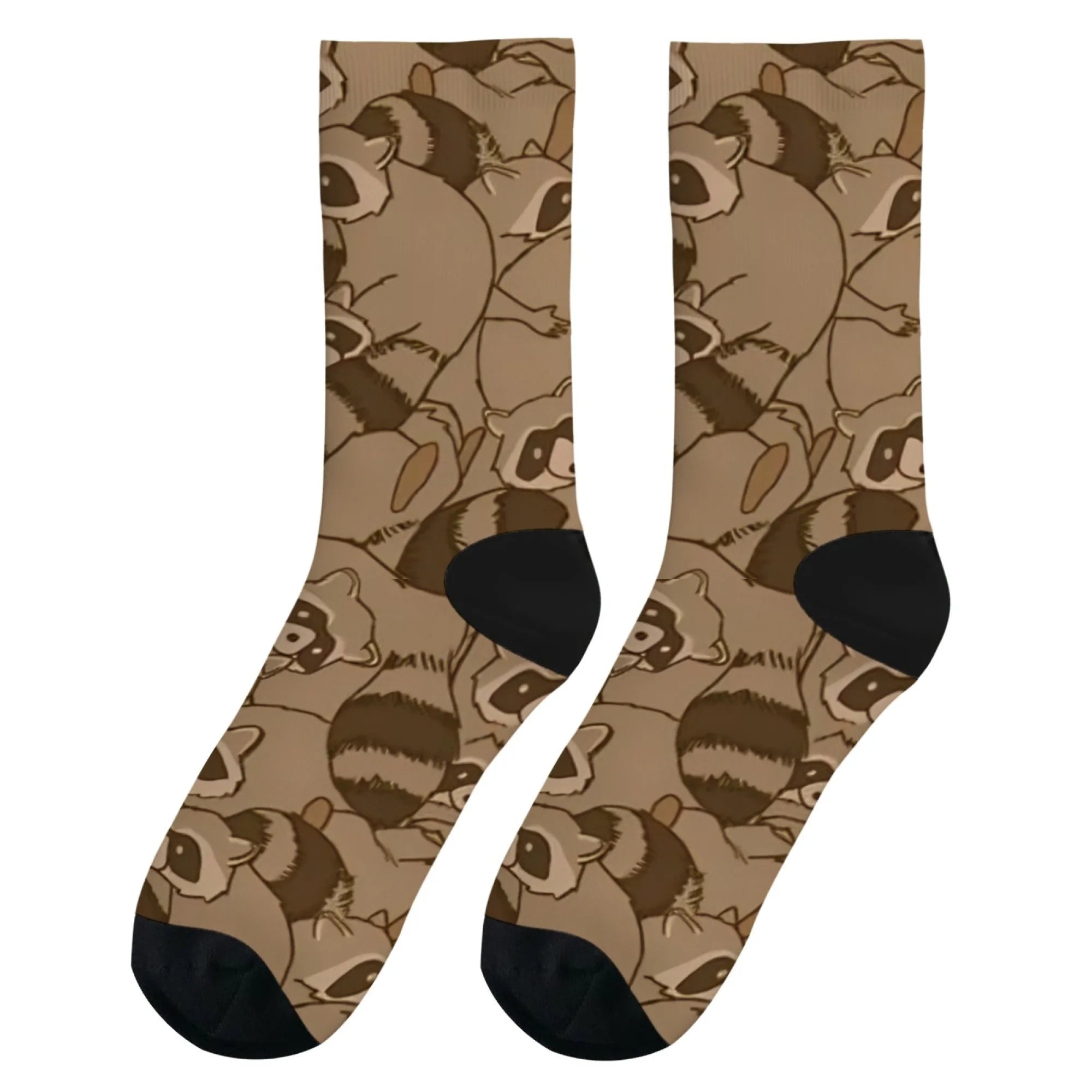 Cartoon Raccoon Theme Casual Socks Comfortable Breathable Non-slip Socks Novelty Harajuku Street Hip-Hop Crew Socks Unisex Gift