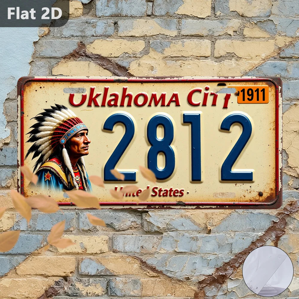 2D Flat,1pc Oklahoma City Band Performance Vintage Metal Sign - Retro Wall Plaque Suitable for Home, Garage, Cafe & Garden