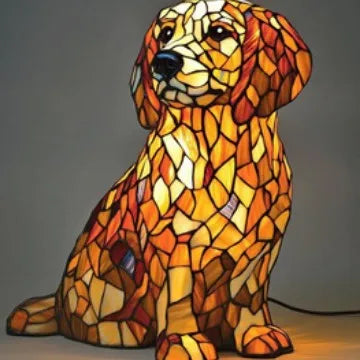 Dog Resin LED Night Light Art Animal Statue Creative Home Desktop Decoration Ornament