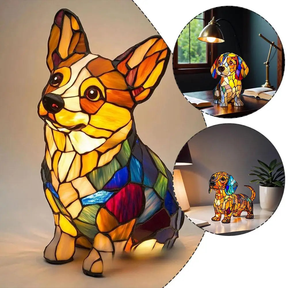 Dog & Cat Glass Lamp