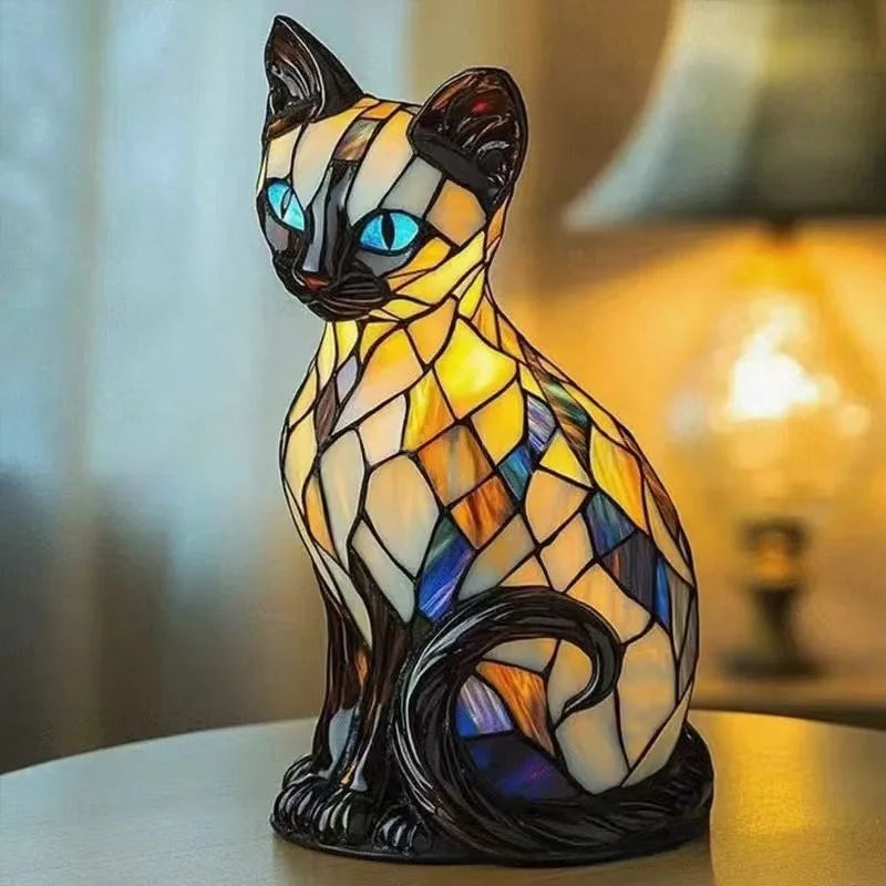 Dog Resin LED Night Light Art Animal Statue Creative Home Desktop Decoration Ornament