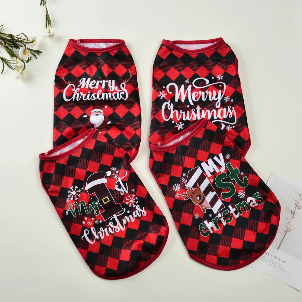Christmas Pet Dog Cosplay Costume For Small Medium Dogs Cats Santa Claus Puppy Vest Coat Chihuahua Outfits Yorkshire Clothing