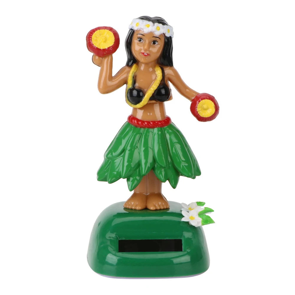 Car Decoration Hawaii Girl Interior Accessories Car Ornaments Auto Interior Shaking Head Toy Solar Hula Decompression