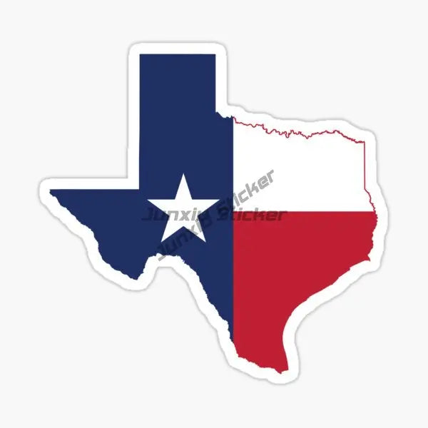 Texas Map Emblem Creative PVC Sticker for Decorate Car Van Truck Bicycle Window Wall Fridge Helmet Motorcycle Decal Accessorie