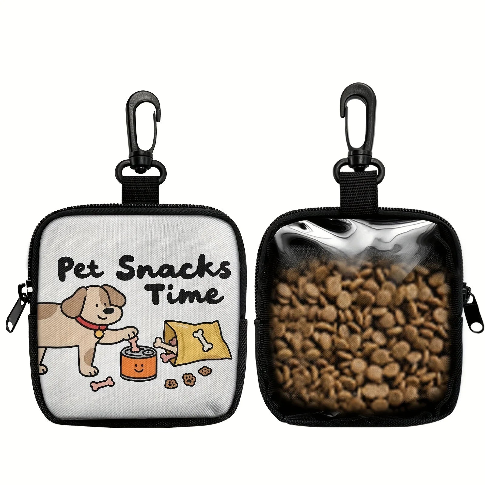 Dog Treat Bag with Hook and Zipper