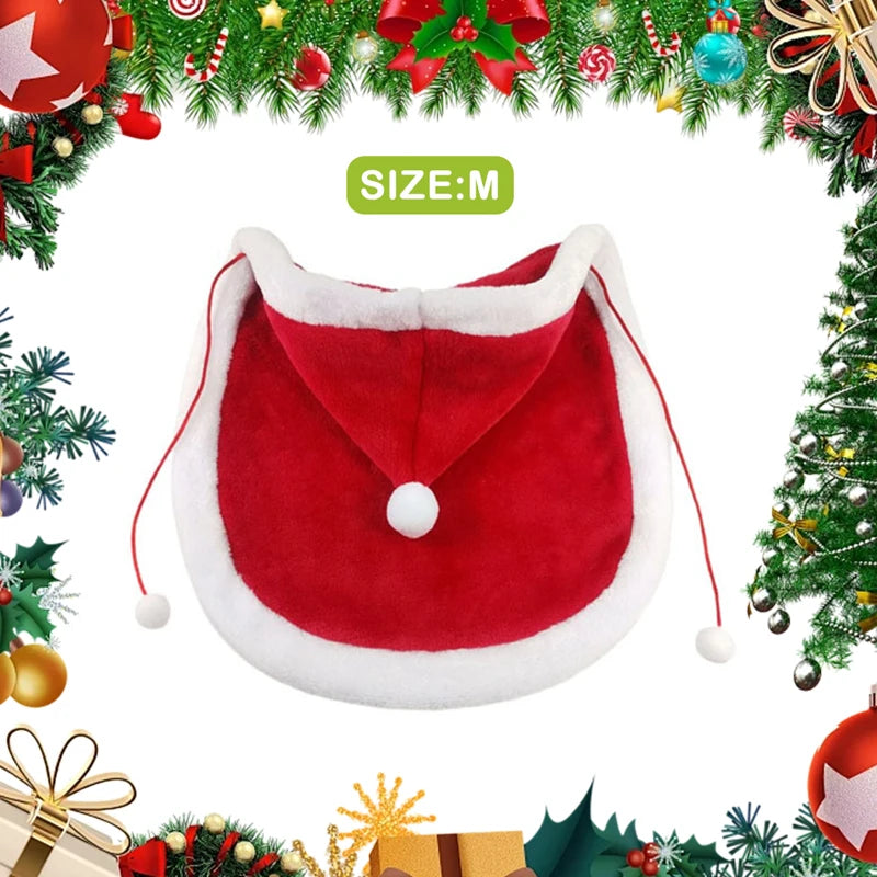 Festive Cat Dog Santa Hat & Scarf Christmas Outfit - Small Dog Holiday Apparel