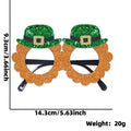 St. Patrick's Day Decorative Kids' Dress up Frame Green Hat Clover Plastic Glasses Frame 2025 Theme Irish Celebration Accessory