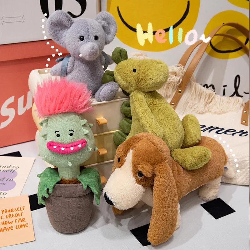 Basset Hound, Dinosaur, Chomper, Elephant, Stuffed Accompany Toys